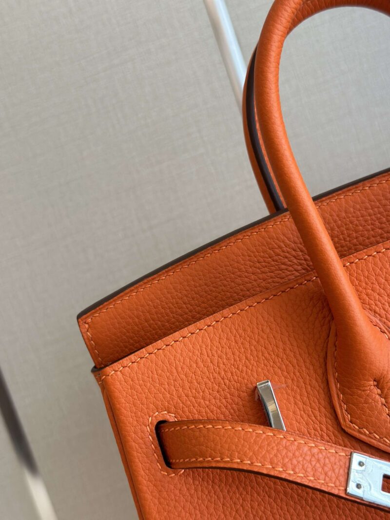 Hermes Birkin 25 Orange Togo Leather Palladium Hardware