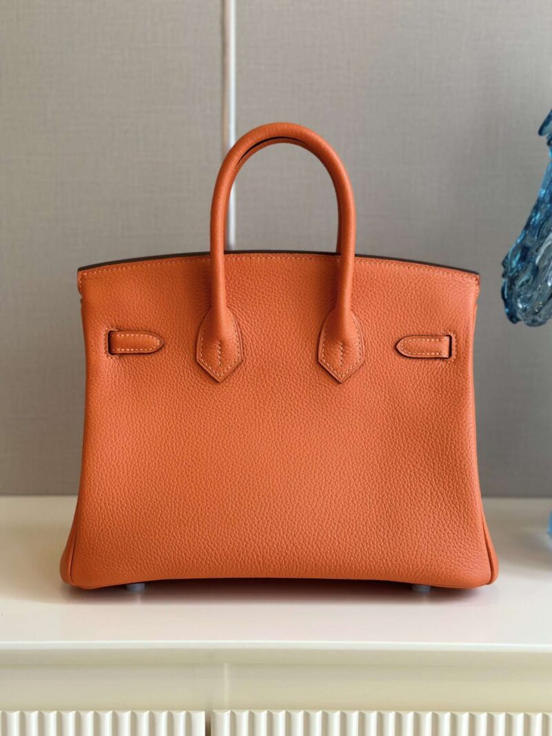 Hermes Birkin 25 Orange Togo Leather Palladium Hardware