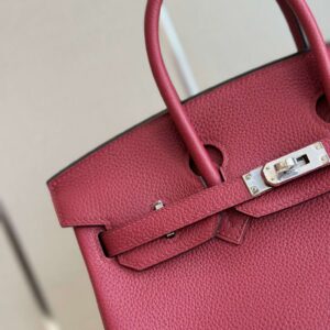 Hermes Birkin PHW Da Togo Handbags Dark Red 25cm