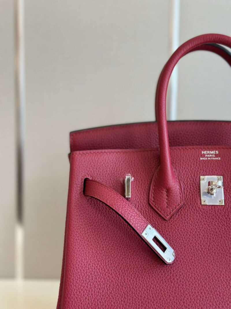 Hermes Birkin PHW Da Togo Handbags Dark Red 25cm