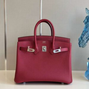 Hermes Birkin PHW Da Togo Handbags Dark Red 25cm