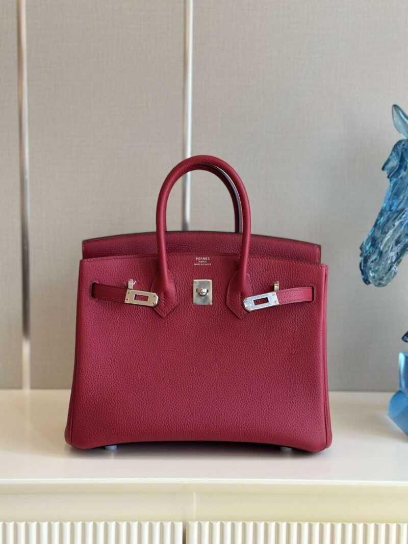 Hermes Birkin PHW Da Togo Handbags Dark Red 25cm