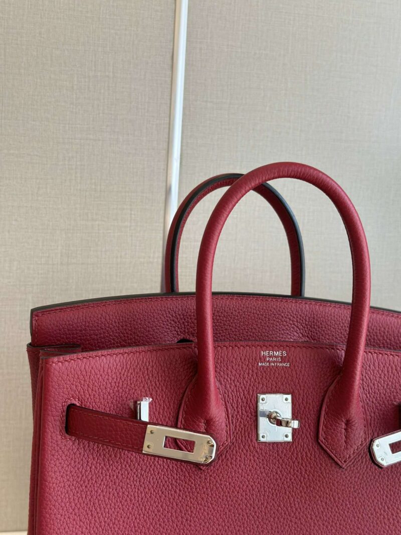 Hermes Birkin PHW Da Togo Handbags Dark Red 25cm