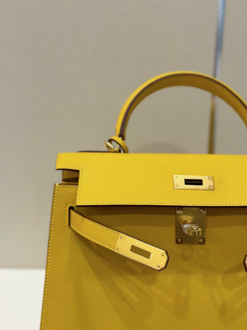 Hermes Kelly 25 Lime Fluo Yellow Epsom Gold Hardware