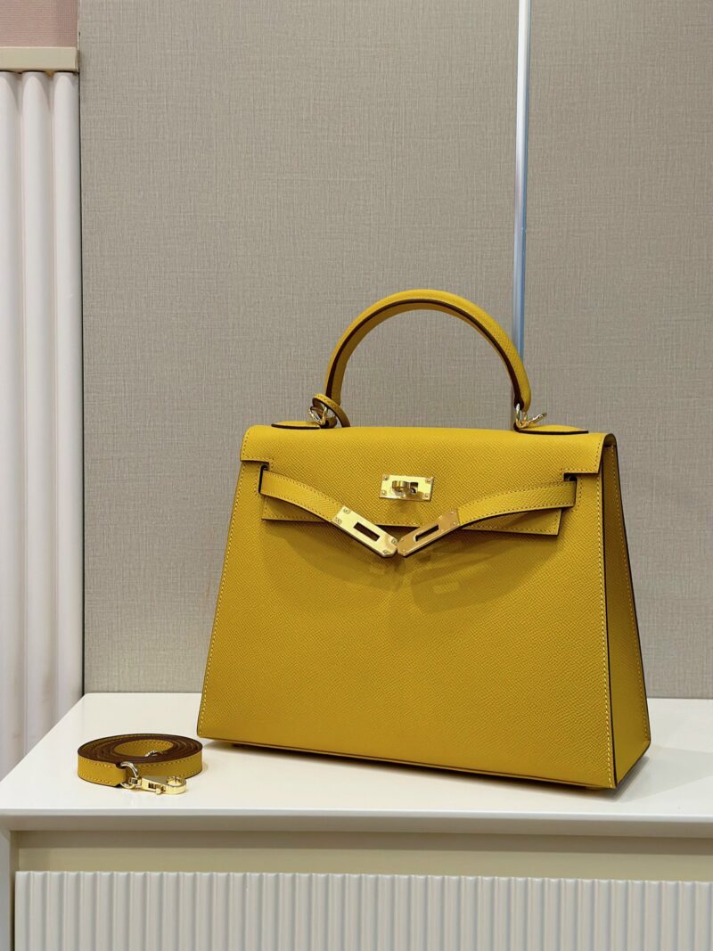 Hermes Kelly 25 Lime Fluo Yellow Epsom Gold Hardware
