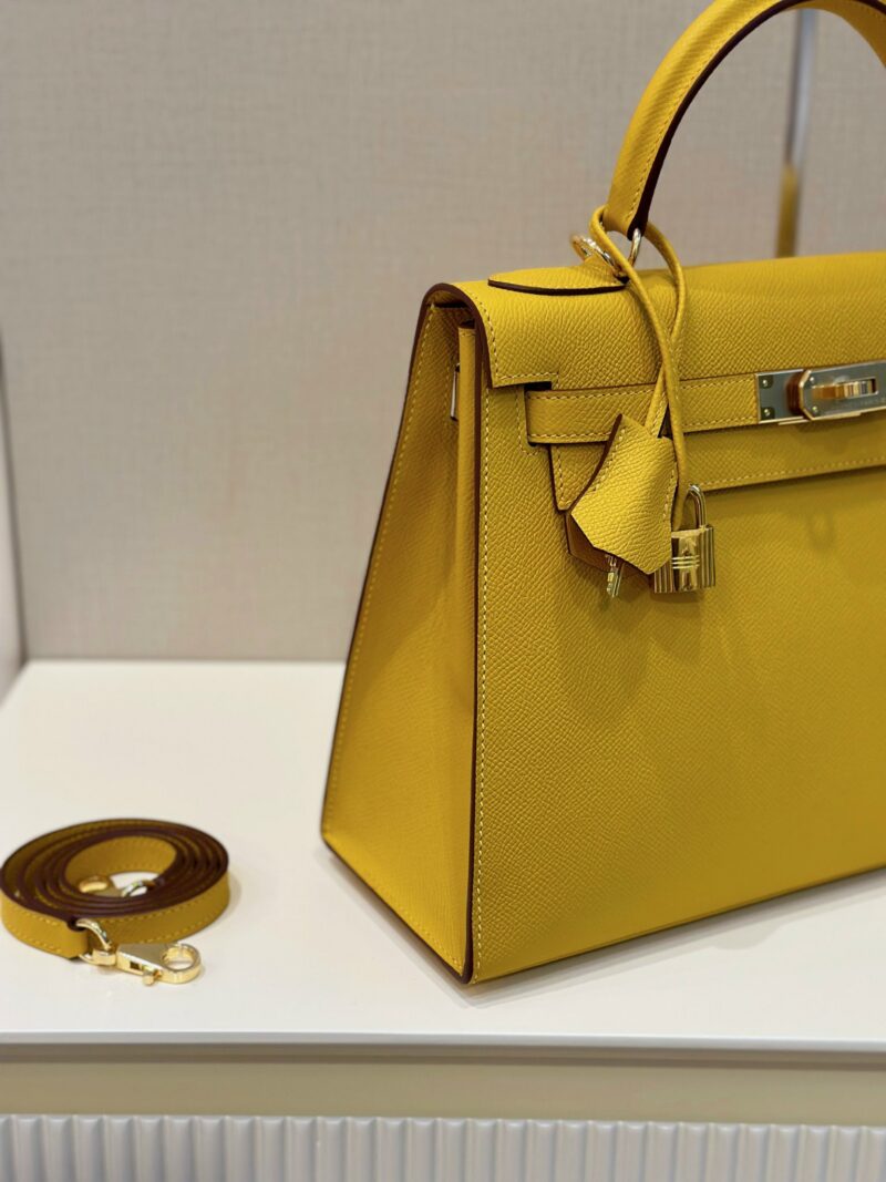 Hermes Kelly 25 Lime Fluo Yellow Epsom Gold Hardware