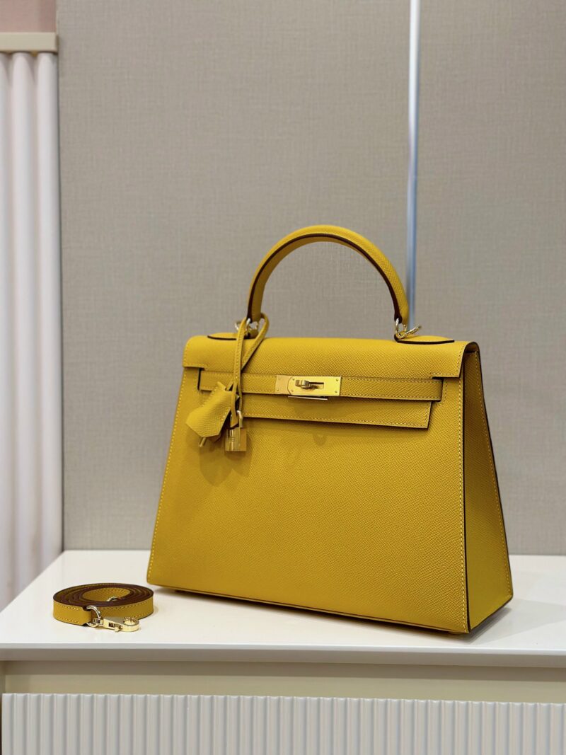 Hermes Kelly 25 Lime Fluo Yellow Epsom Gold Hardware