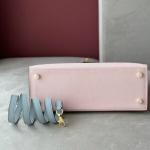 Hermes Kelly 25 Rose Sakura & Gris Perle Chèvre Epsom Leather Gold Hardware