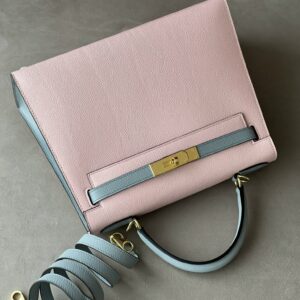Hermes Kelly 25 Rose Sakura & Gris Perle Chèvre Epsom Leather Gold Hardware