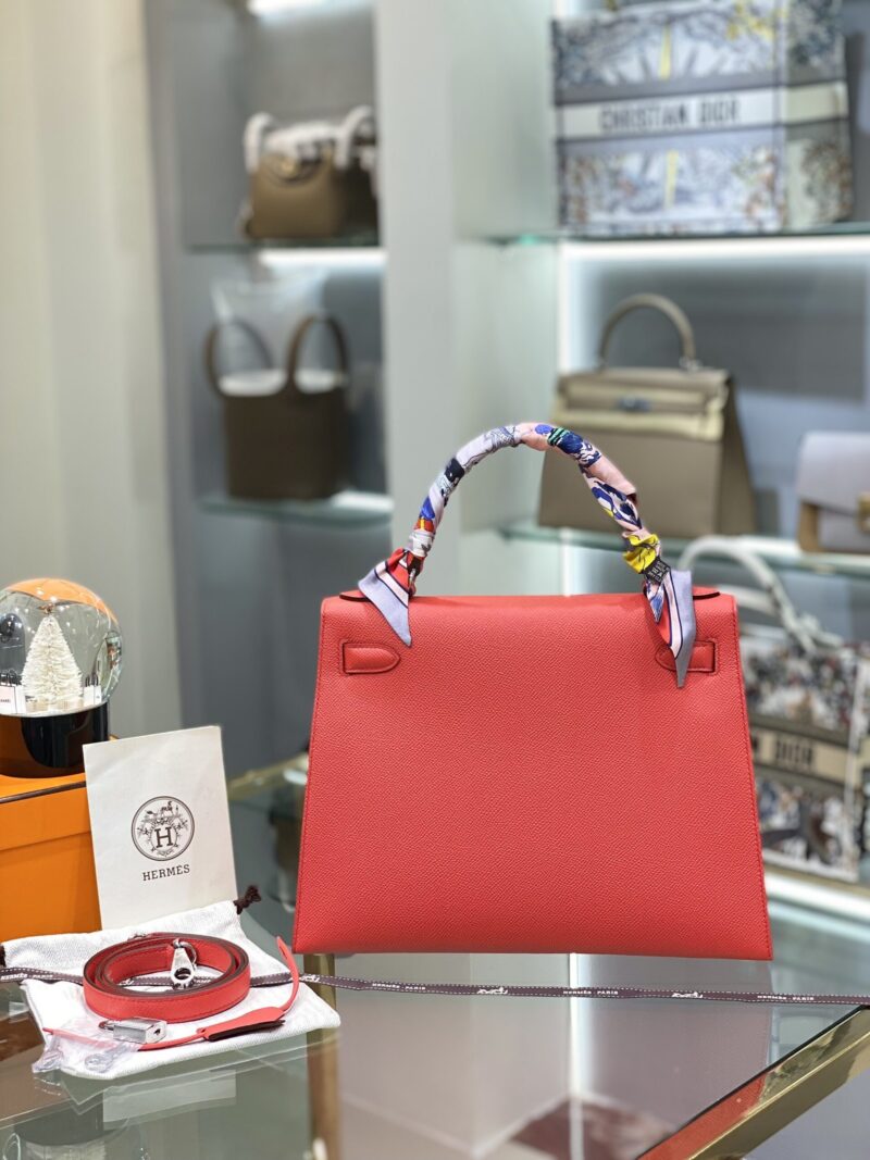 Hermes Kelly 28 Pink Rose Epsom Leather Palladium Hardware