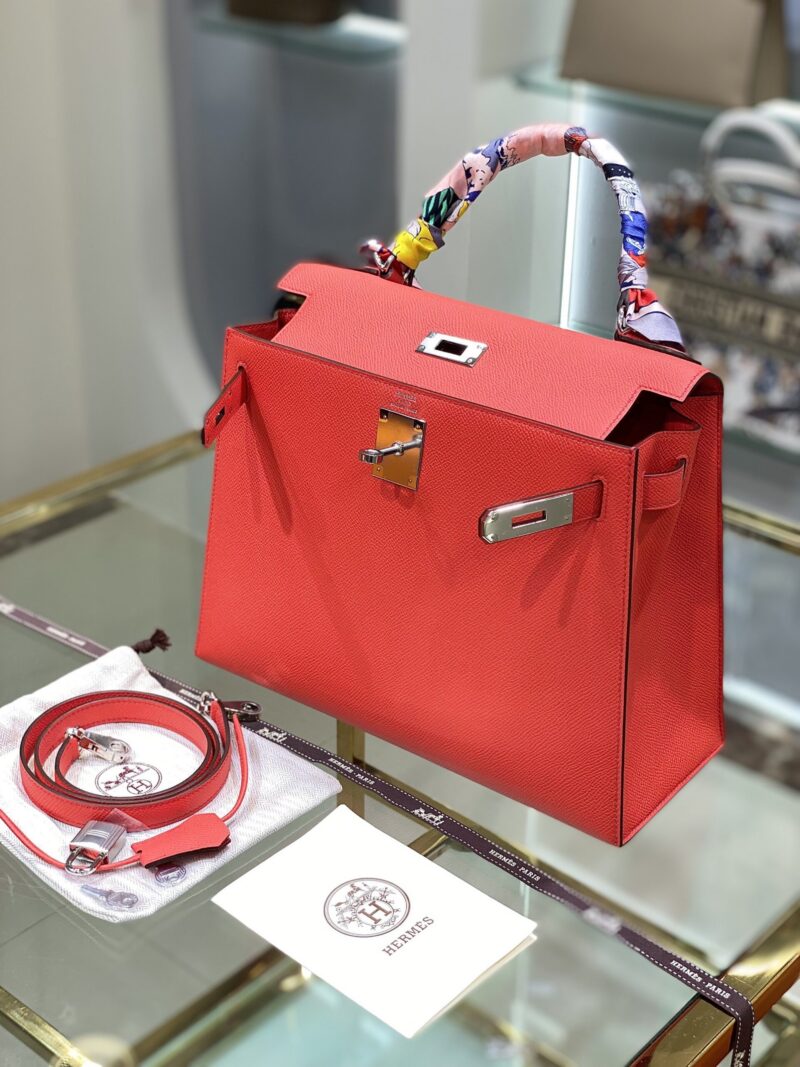 Hermes Kelly 28 Pink Rose Epsom Leather Palladium Hardware