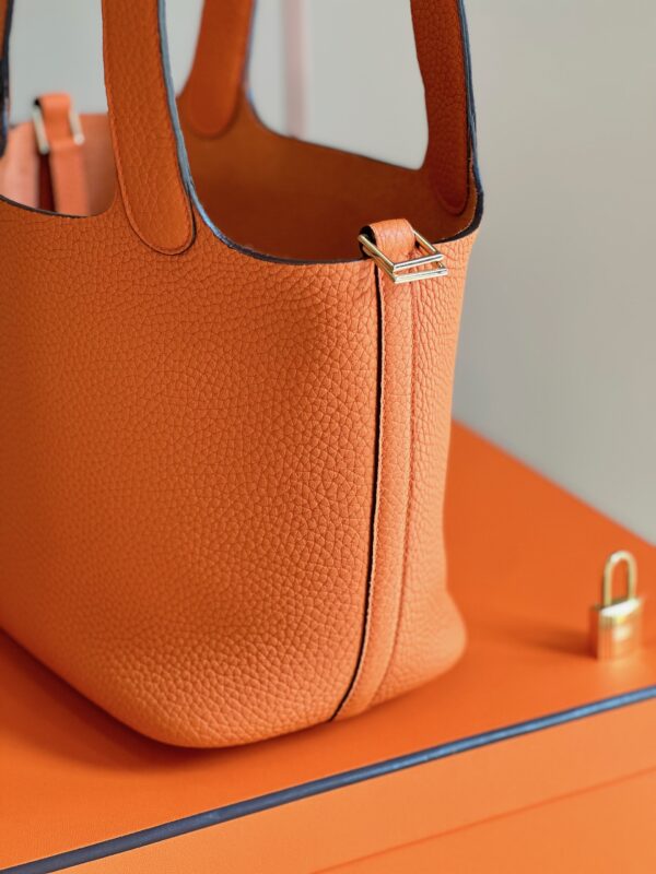 Hermes Picotin 18 Orange Togo Leather Gold Hardware