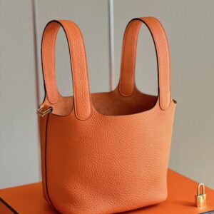 Hermes Picotin 18 Orange Togo Leather Gold Hardware