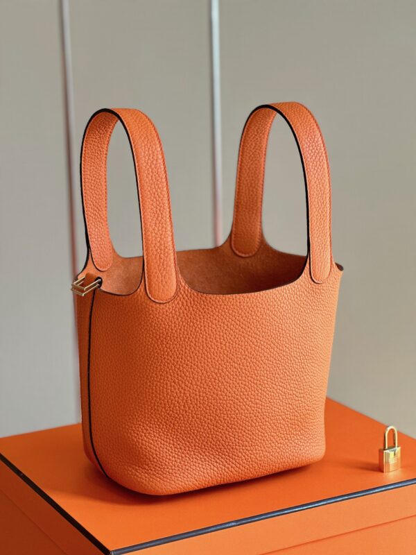 Hermes Picotin 18 Orange Togo Leather Gold Hardware