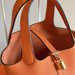 Hermes Picotin 18 Orange Togo Leather Gold Hardware