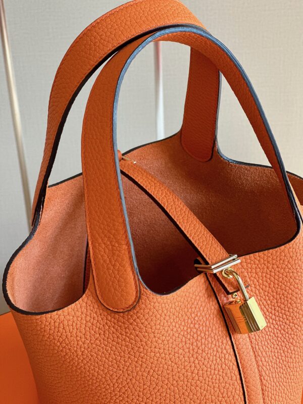 Hermes Picotin 18 Orange Togo Leather Gold Hardware