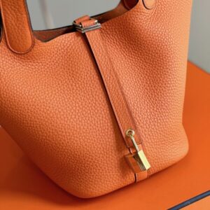 Hermes Picotin 18 Orange Togo Leather Gold Hardware