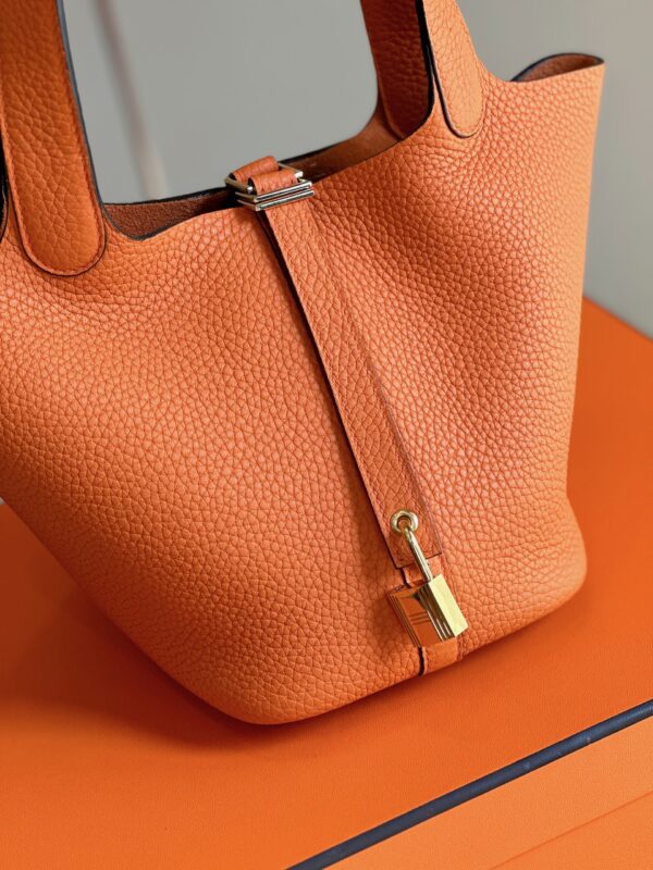 Hermes Picotin 18 Orange Togo Leather Gold Hardware