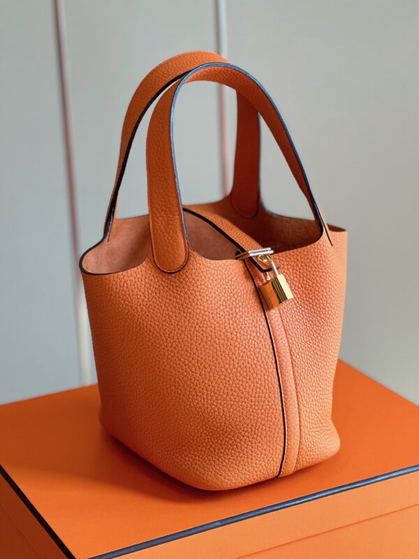 Hermes Picotin 18 Orange Togo Leather Gold Hardware