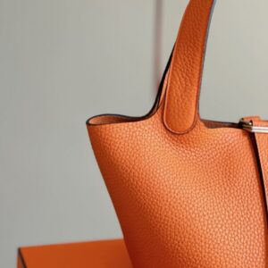 Hermes Picotin 18 Orange Togo Leather Gold Hardware
