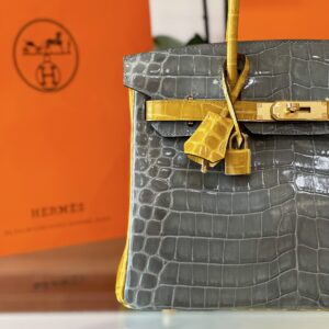 Hermes Birkin 30 Gray/Gold Genuine Crocodile Leather Gold Hardware – Custom Made