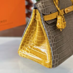 Hermes Birkin 30 Gray/Gold Genuine Crocodile Leather Gold Hardware – Custom Made