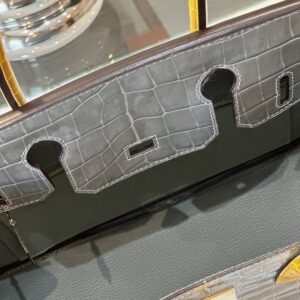 Hermes Birkin 30 Gray/Gold Genuine Crocodile Leather Gold Hardware – Custom Made