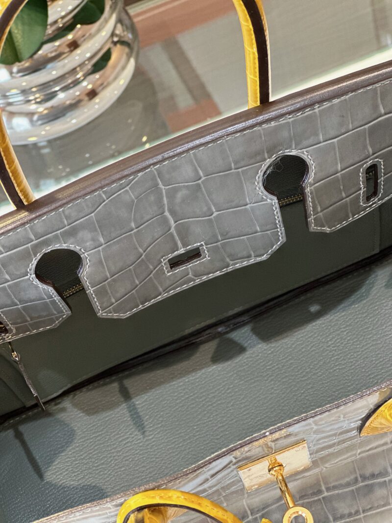 Hermes Birkin 30 Gray/Gold Genuine Crocodile Leather Gold Hardware – Custom Made