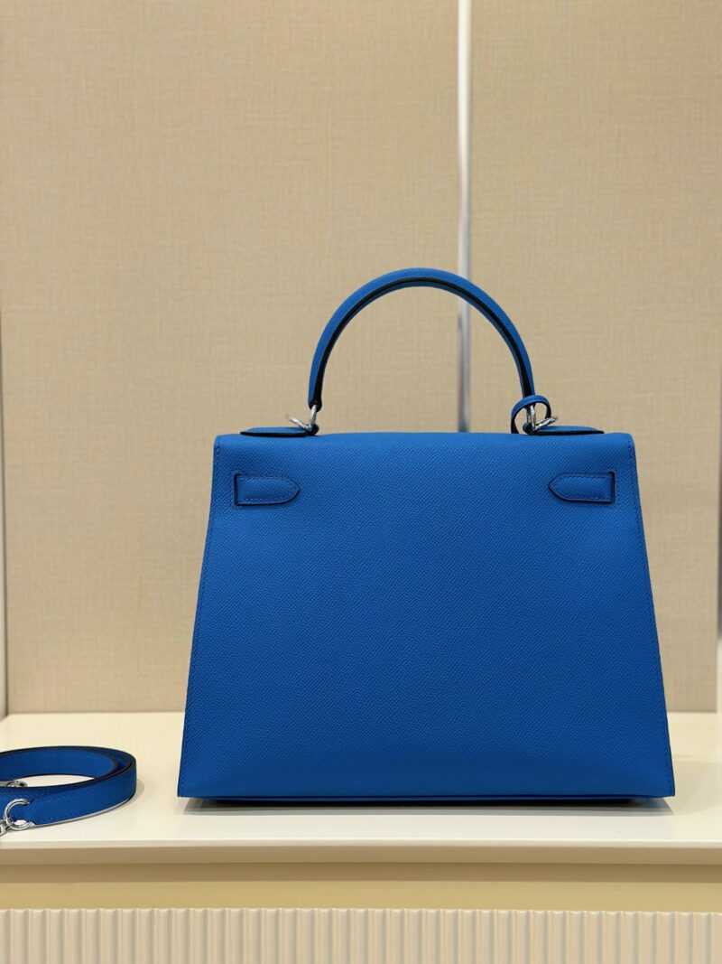 Hermes Kelly 28 Blue Electric Epsom Leather  Palladium Hardware