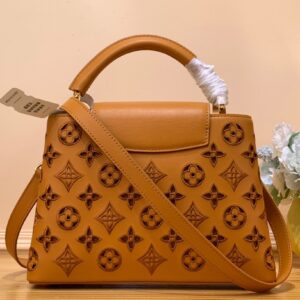 Louis Vuitton LV Capucines BB Brown Raised Pattern Handbags 27x18x9cm