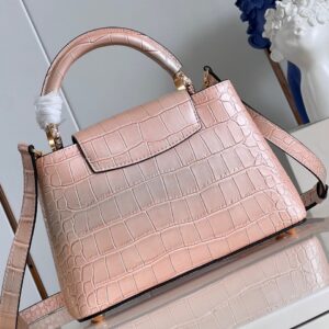 Louis Vuitton LV Capucines BB Like Auth Crocodile Leather Pink Handbags 27cm