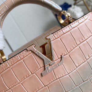 Louis Vuitton LV Capucines BB Like Auth Crocodile Leather Pink Handbags 27cm