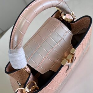 Louis Vuitton LV Capucines BB Like Auth Crocodile Leather Pink Handbags 27cm