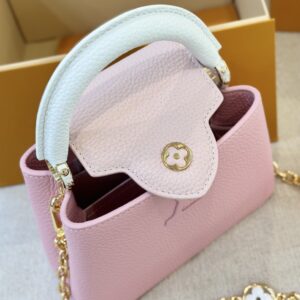 Louis Vuitton LV Capucines Like Auth Handbags Pink Lock Gold 21cm