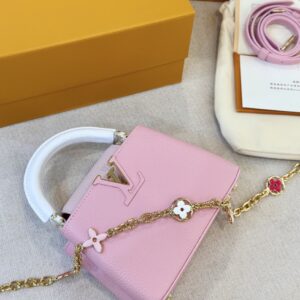 Louis Vuitton LV Capucines Like Auth Handbags Pink Lock Gold 21cm