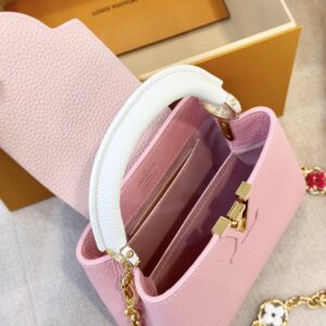Louis Vuitton LV Capucines Like Auth Handbags Pink Lock Gold 21cm