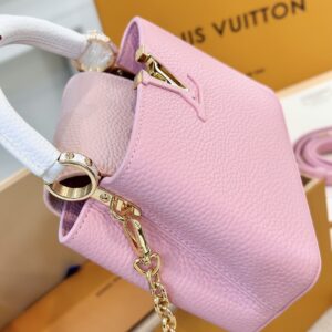 Louis Vuitton LV Capucines Like Auth Handbags Pink Lock Gold 21cm