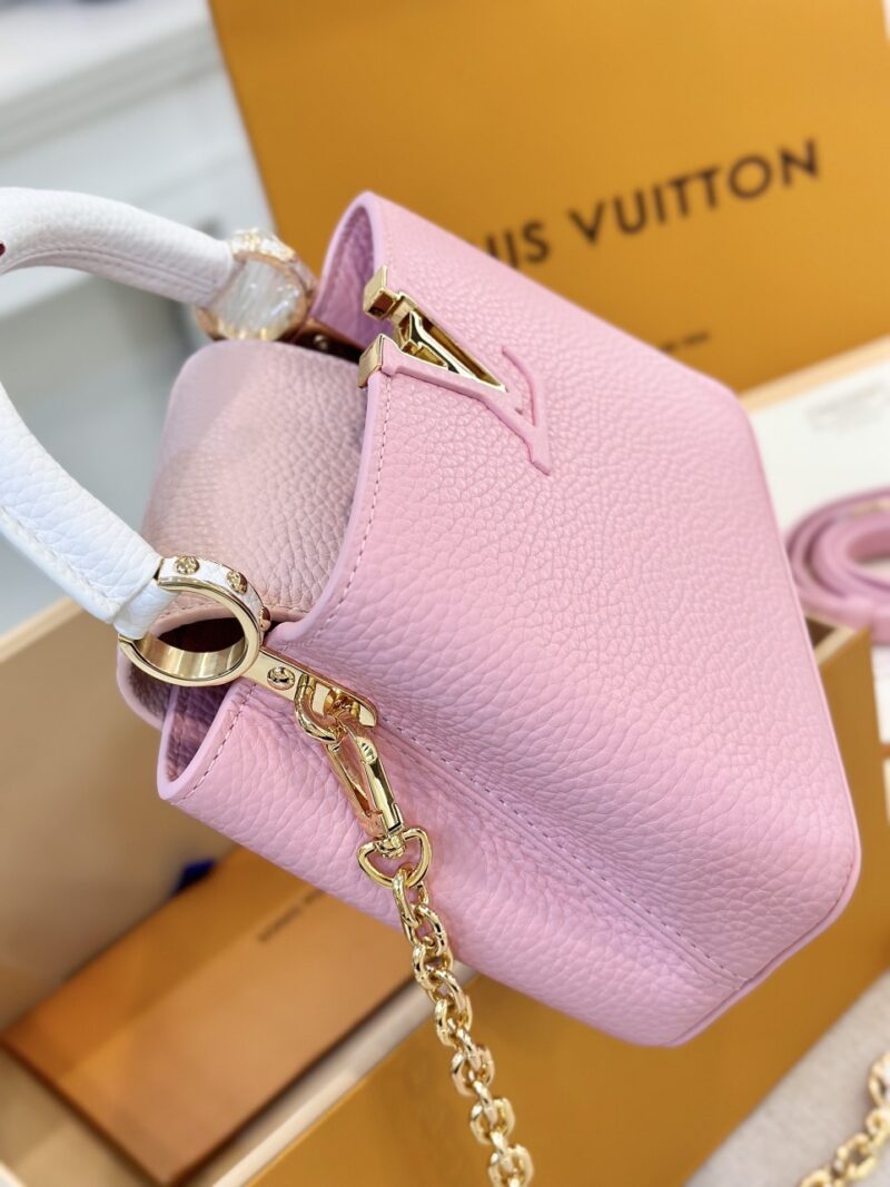 Louis Vuitton LV Capucines Like Auth Handbags Pink Lock Gold 21cm