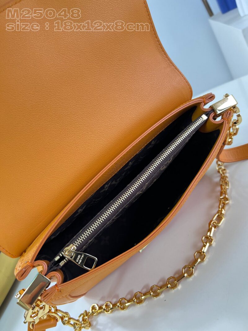 Louis Vuitton LV Dauphine Soft Orange Like Auth Handbags 18x12x8cm