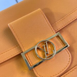 Louis Vuitton LV Dauphine Soft Orange Like Auth Handbags 18x12x8cm