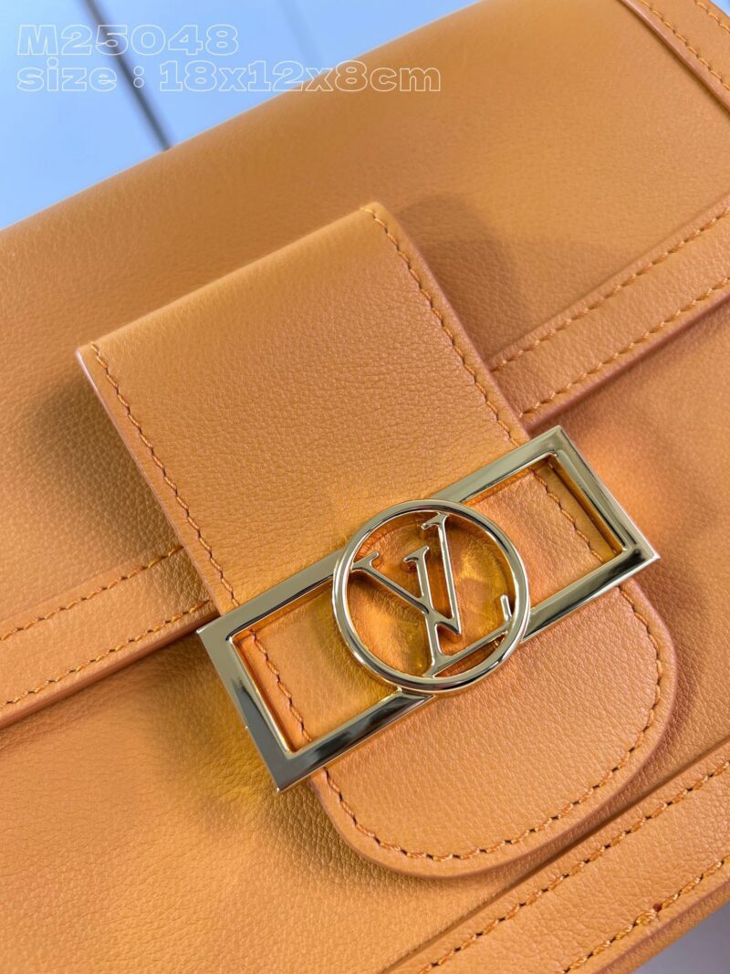Louis Vuitton LV Dauphine Soft Orange Like Auth Handbags 18x12x8cm