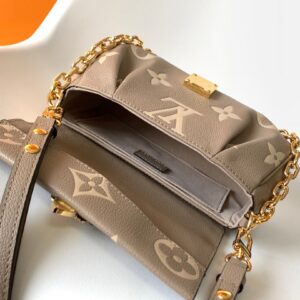 Louis Vuitton LV Favorite Brown Like Auth Handbags Lock Gold 24x14cm