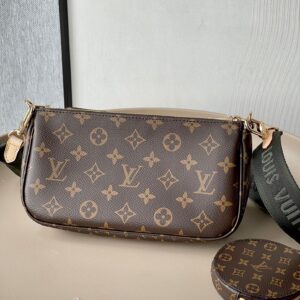 Louis Vuitton LV Multi Pochette Handle Fabric Green Handbags Monogram 24x16x6cm