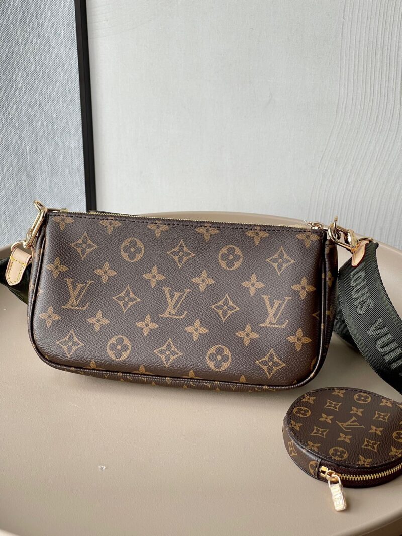 Louis Vuitton LV Multi Pochette Handle Fabric Green Handbags Monogram 24x16x6cm