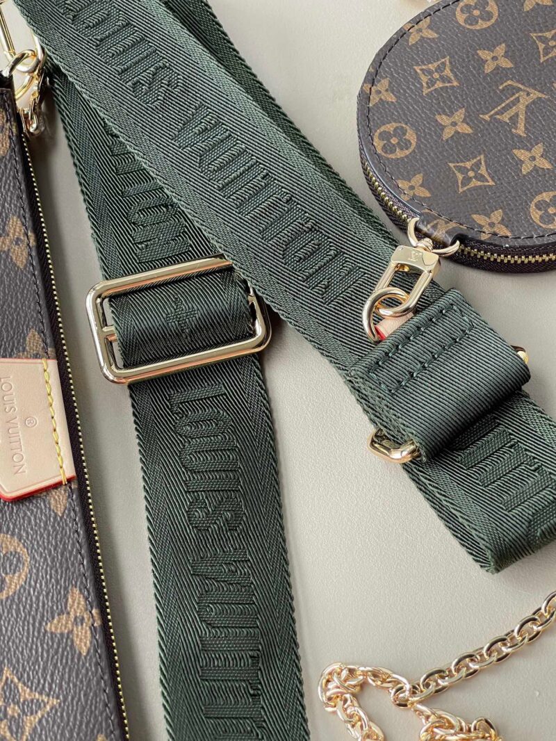 Louis Vuitton LV Multi Pochette Handle Fabric Green Handbags Monogram 24x16x6cm