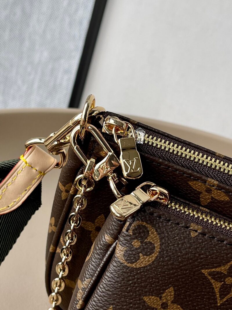 Louis Vuitton LV Multi Pochette Handle Fabric Green Handbags Monogram 24x16x6cm