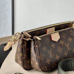 Louis Vuitton LV Multi Pochette Handle Fabric Green Handbags Monogram 24x16x6cm