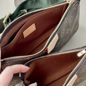 Louis Vuitton LV Multi Pochette Handle Fabric Green Handbags Monogram 24x16x6cm