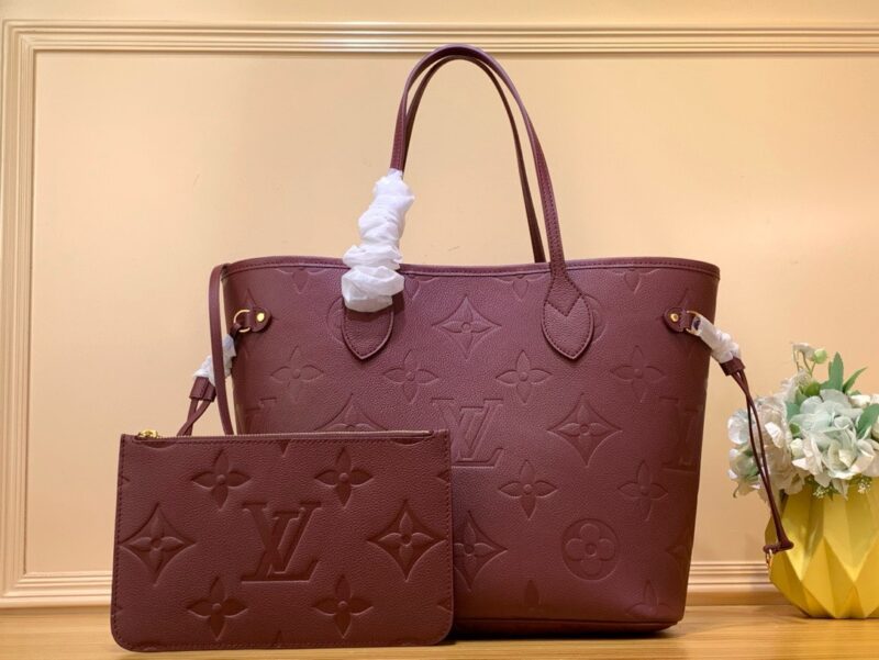 Louis Vuitton LV Never Full Plum Red Handbags 32x29x17cm
