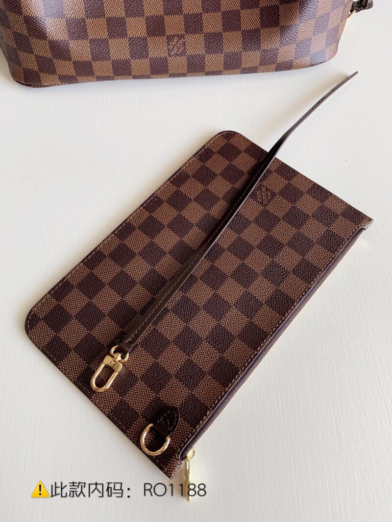 Louis Vuitton LV Neverfull Checkered Pattern Handbags 32x29x17cm